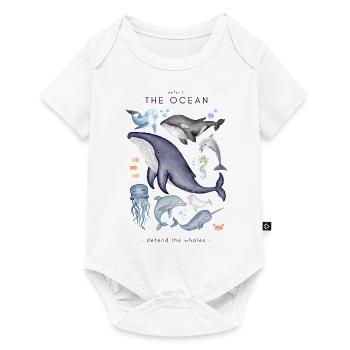 défendre les baleines - océan - Body à manches courtes Premium Bébé - blanc - Devant