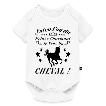 I don't give a damn about Prince Charming, I want a horse - Baby Premium short-sleeve bodysuit - white - Front