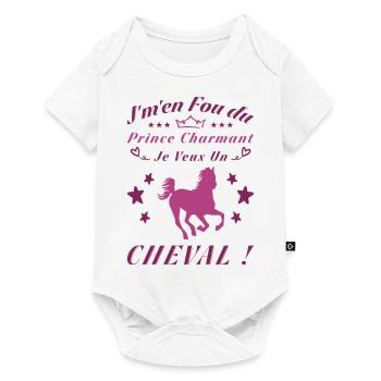 I don't give a damn about Prince Charming, I want a horse - Baby Premium short-sleeve bodysuit - white - Front