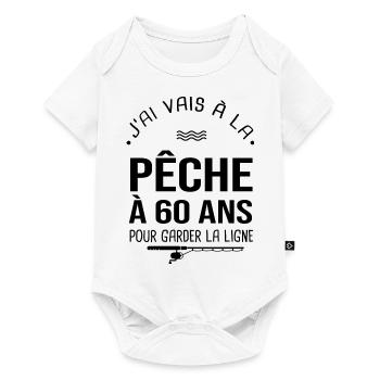 60 ans je vais à la pêche pour garder la ligne - Body à manches courtes Premium Bébé - blanc - Devant