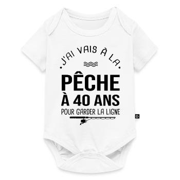 40 ans je vais à la pêche pour garder la ligne - Body à manches courtes Premium Bébé - blanc - Devant