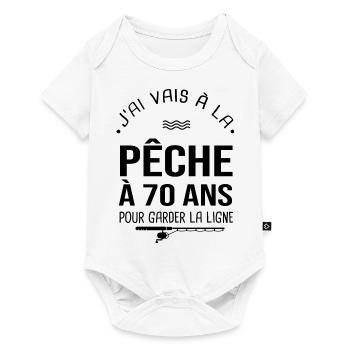 70 ans je vais à la pêche pour garder la ligne - Body à manches courtes Premium Bébé - blanc - Devant