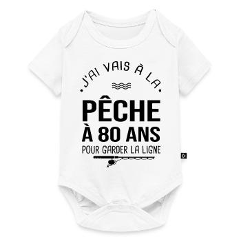 80 ans je vais à la pêche pour garder la ligne - Body à manches courtes Premium Bébé - blanc - Devant
