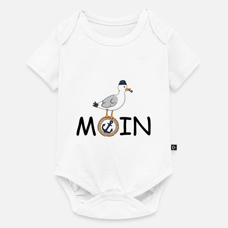 Moin Möwe Seil - Baby Premium Kurzarmbody - Weiß