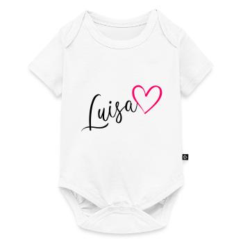 Luisa Name Vorname Herz pink - Baby Premium Kurzarmbody - Weiß - Vorne