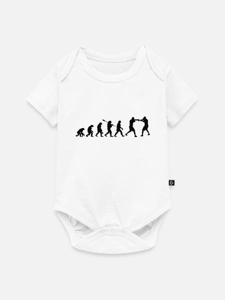 Evolution des Boxens | Boxer-Geschenk - Baby Premium Kurzarmbody - Weiß