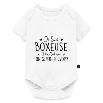 Ich bin Boxer. Was ist deine Superkraft? - Baby Premium Kurzarmbody - Weiß - Vorne