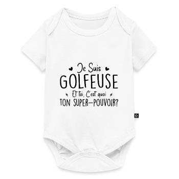 I'm a golfer. What's your superpower? - Baby Premium short-sleeve bodysuit - white - Front