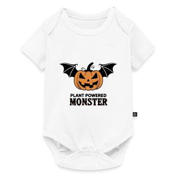 Plant Powered Monster – Halloween Pumpkin - Baby Premium short-sleeve bodysuit - white - Front