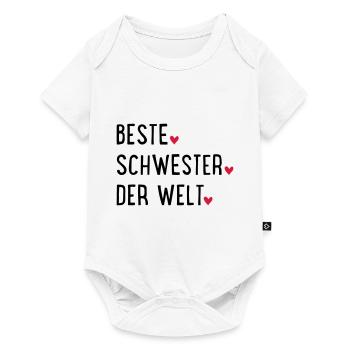 Schwester - Baby Premium Kurzarmbody - Weiß - Vorne