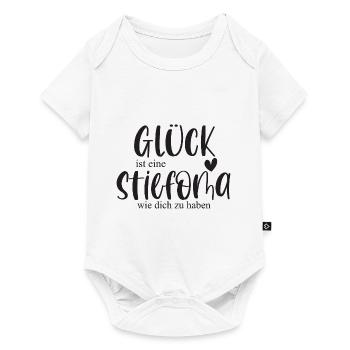 Oma Stiefoma Großmutter Familie Geschenk Glück - Baby Premium Kurzarmbody - Weiß - Vorne