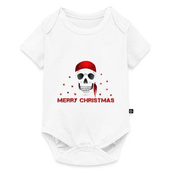 Crâne de joyeux Noël - Body à manches courtes Premium Bébé - blanc - Devant