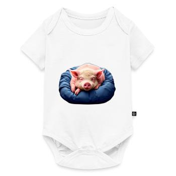 Chemise de nuit officielle Pig - Body à manches courtes Premium Bébé - blanc - Devant