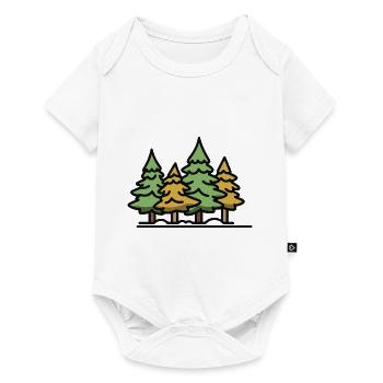 Wald Bäume - Baby Premium Kurzarmbody - Weiß - Vorne