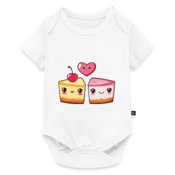 Cheesecake Couple Love Cake Heart Comic - Baby Premium short-sleeve bodysuit - white - Front