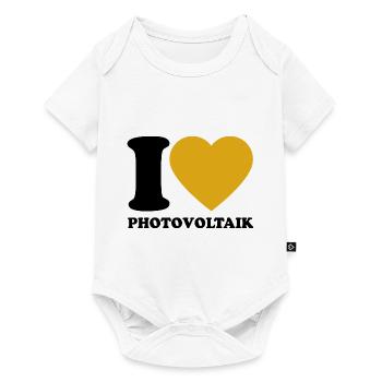 I Love Photovoltaik - Herz - Erneuerbare Energie - Baby Premium Kurzarmbody - Weiß - Vorne