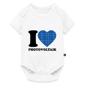 I Love Photovoltaik - Herz - Erneuerbare Energie - Baby Premium Kurzarmbody - Weiß - Vorne