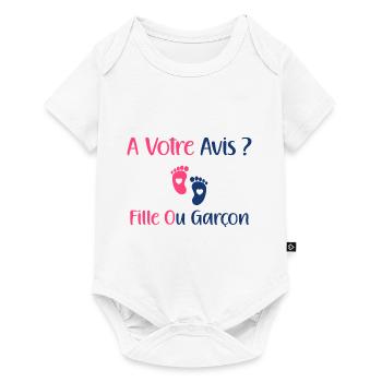 annonce sexe bébé fille ou garçon - Body à manches courtes Premium Bébé - blanc - Devant