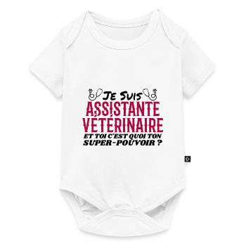Assistant | Vet | Gift | Super power - Baby Premium short-sleeve bodysuit - white - Front