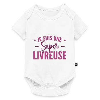 A Super Delivery Girl - Liefergeschenk - Baby Premium Kurzarmbody - Weiß - Vorne