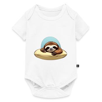Offizielles Schlafshirt Faultier - Baby Premium Kurzarmbody - Weiß - Vorne