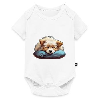 Offizielles Schlafshirt Hund - Baby Premium Kurzarmbody - Weiß - Vorne