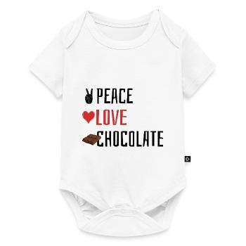 Peace Love Chocolate - Heart - Baby Premium short-sleeve bodysuit - white - Front