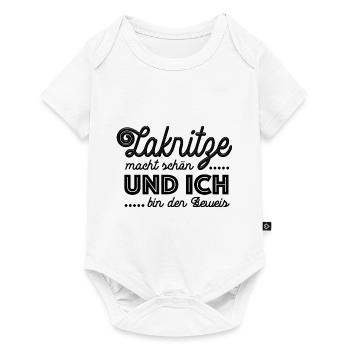 Lakritze macht schön, Lakritze naschen - Spruch - Baby Premium Kurzarmbody - Weiß - Vorne