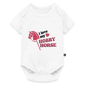 J’aime hobby cheval - coeur - hobby - cadeau 3D - Body à manches courtes Premium Bébé - blanc - Devant