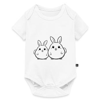 Famille de lapins de Pâques - Body à manches courtes Premium Bébé - blanc - Devant