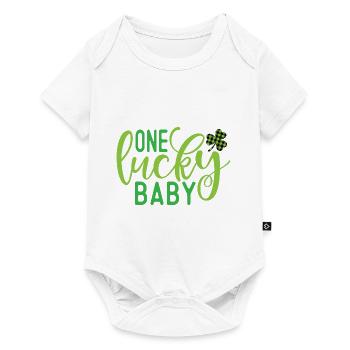 One Lucky Baby - Baby Premium Kurzarmbody - Weiß - Vorne