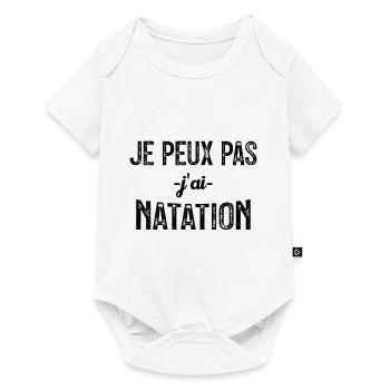 j peux pas j ai natation - Body à manches courtes Premium Bébé - blanc - Devant