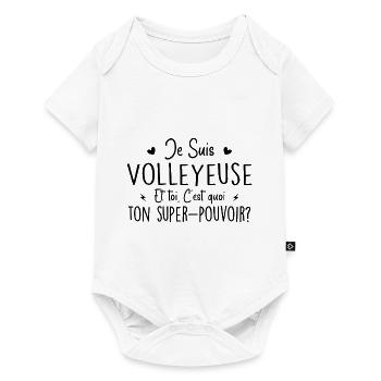 I'm a volleyball player. What's your superpower? - Baby Premium short-sleeve bodysuit - white - Front
