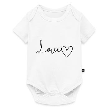Love lettering with heart - Baby Premium short-sleeve bodysuit - white - Front