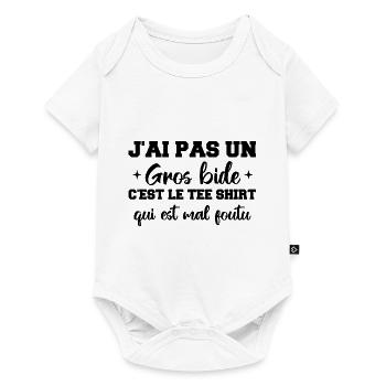 J'ai Pas Un Gros Bide C'est Le Tee Shirt Cadeau - Body à manches courtes Premium Bébé - blanc - Devant