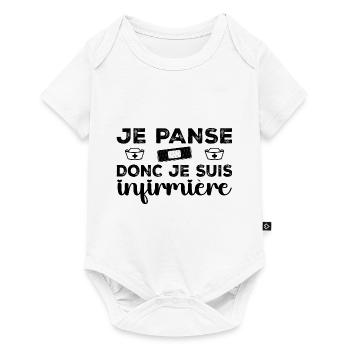 Je Panse Donc Je Suis Infirmière - Body à manches courtes Premium Bébé - blanc - Devant