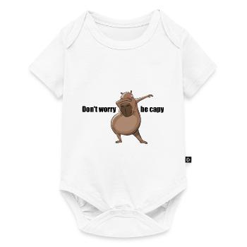 Don't Worry Be Capy - Dabbing Capybara Gift - Baby Premium short-sleeve bodysuit - white - Front