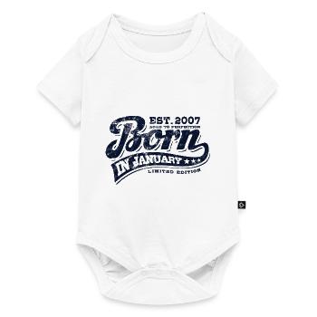 Born in January 2007 - Birthday - Gift - Baby Premium short-sleeve bodysuit - white - Front