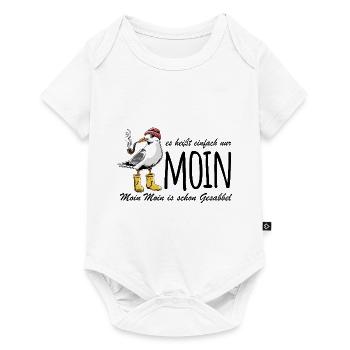 Möwe - Es heißt einfach nur Moin - Spruch - Baby Premium Kurzarmbody - Weiß - Vorne