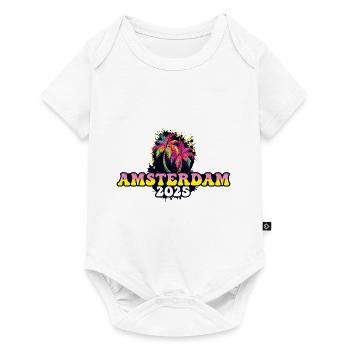 Amsterdam 2025 Holiday Palm Trees - Baby Premium short-sleeve bodysuit - white - Front