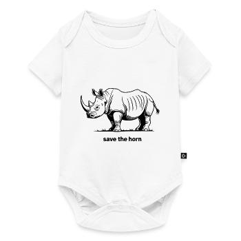 Sauvez la corne – Rhinocéros aimant - Body à manches courtes Premium Bébé - blanc - Devant