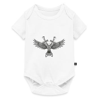 Viking Rabe Odin Hugin Munin épées pierre - Body à manches courtes Premium Bébé - blanc - Devant