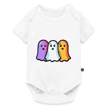 Geister Halloween Bunt - Baby Premium Kurzarmbody - Weiß - Vorne