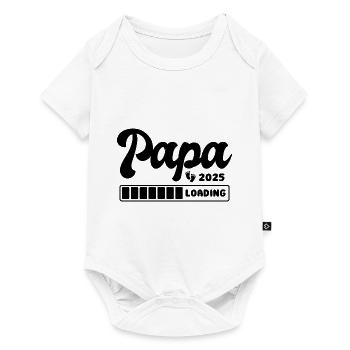 Papa 2025 loading - Schwangerschaft - Geschenk - Baby Premium Kurzarmbody - Weiß - Vorne