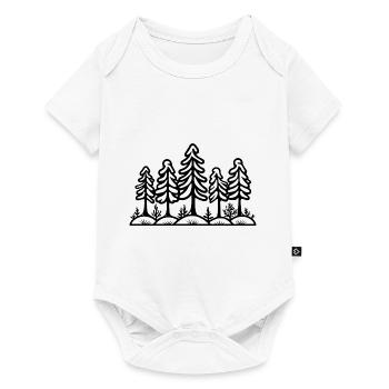 Wald Bäume - Baby Premium Kurzarmbody - Weiß - Vorne
