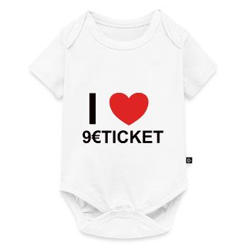 9 Euro Ticket Zug Deutschlandweit Nahverkehr - Baby Premium Kurzarmbody - Weiß - Vorne