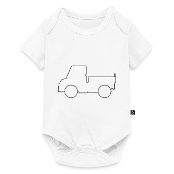 LKW Unimog Gelände Outdoor Transport - Baby Premium Kurzarmbody - Weiß - Vorne