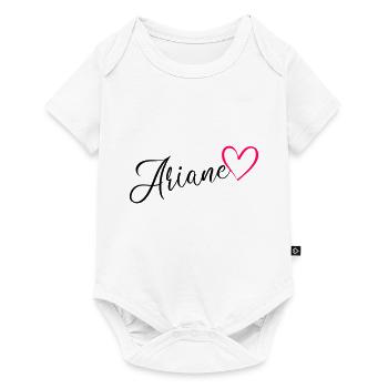 Ariane Surname First Name Heart pink - Baby Premium short-sleeve bodysuit - white - Front