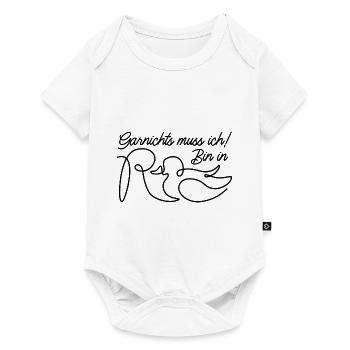 Garnichts muss ich! Bin in Rente - Rente Ente - Baby Premium Kurzarmbody - Weiß - Vorne