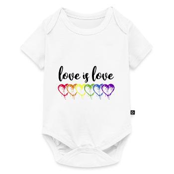 Drapeau LQBTQ Gay Rainbow Flag Fierté Bisexuel - Body à manches courtes Premium Bébé - blanc - Devant